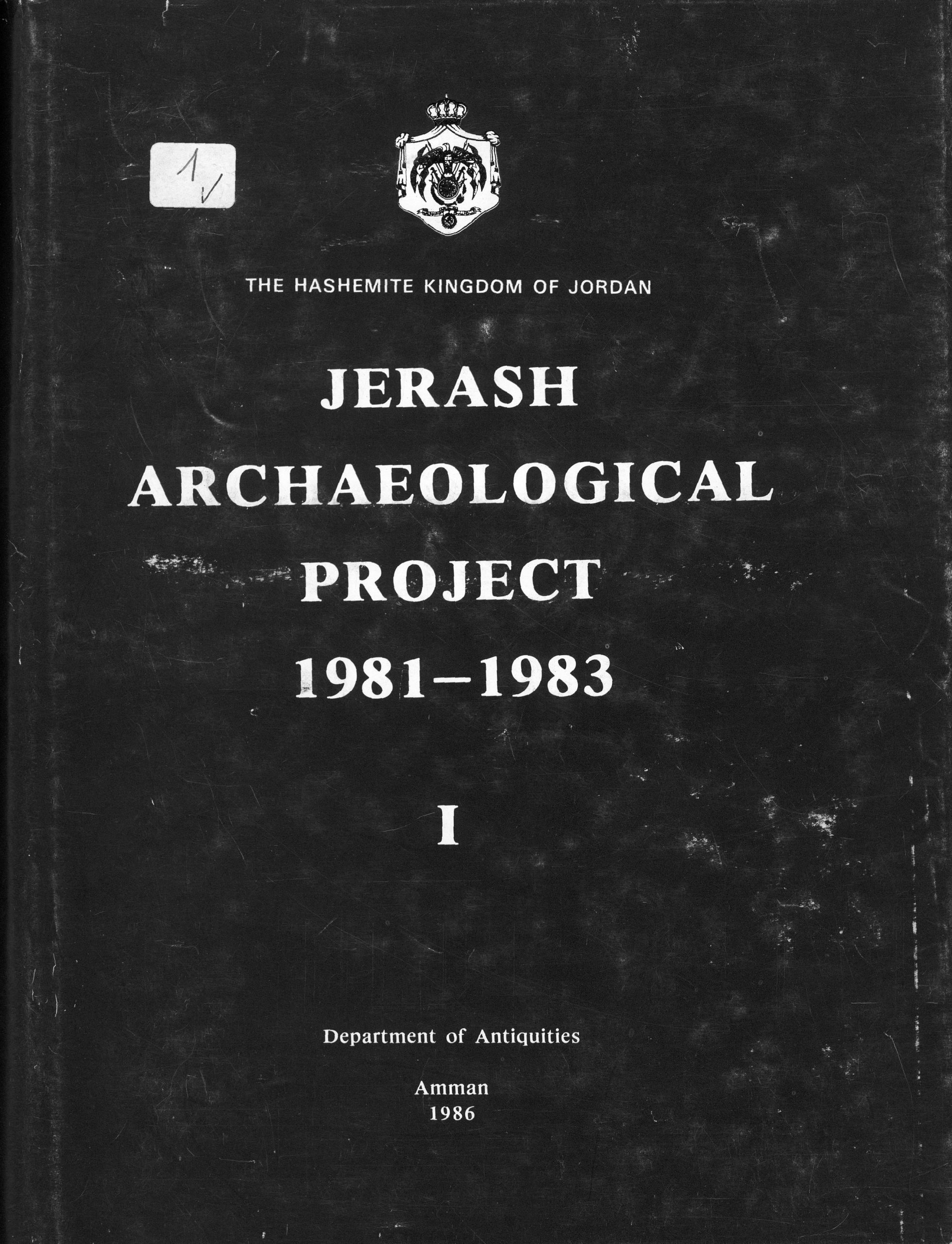 JERASH ARCHAEOLOGICAL PROJECT 1981-1983