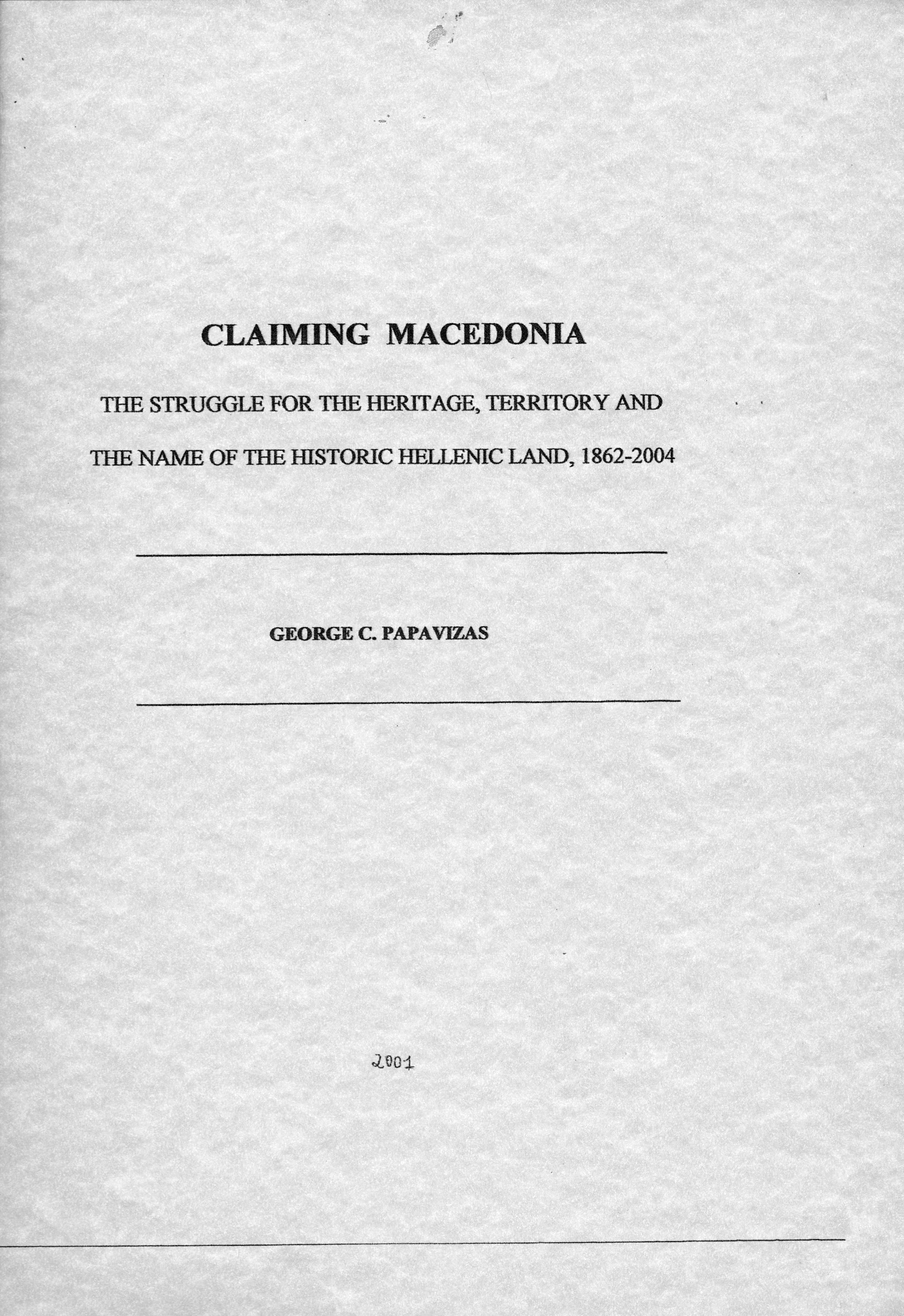 Claiming Macedonia