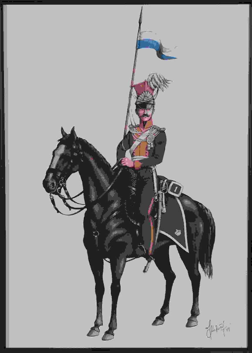 Cavalry Officer Uniform 1834. Work of Mylonas. Drawing